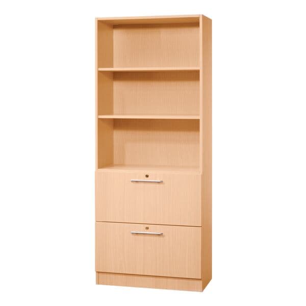 HAMMERBACHER Mehrzweckregal »Q-Line« 80 cm breit 2 Schübe braun, 80x200.4x42 cm Image