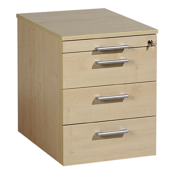 Geramöbel Rollcontainer »Lissabon« mit klassischen Schubladen braun, 43x56.6x60 cm