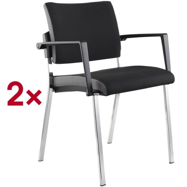 HAMMERBACHER 2er-Set Stapelstühle »Meeting Two« schwarz, 46x45 cm Image