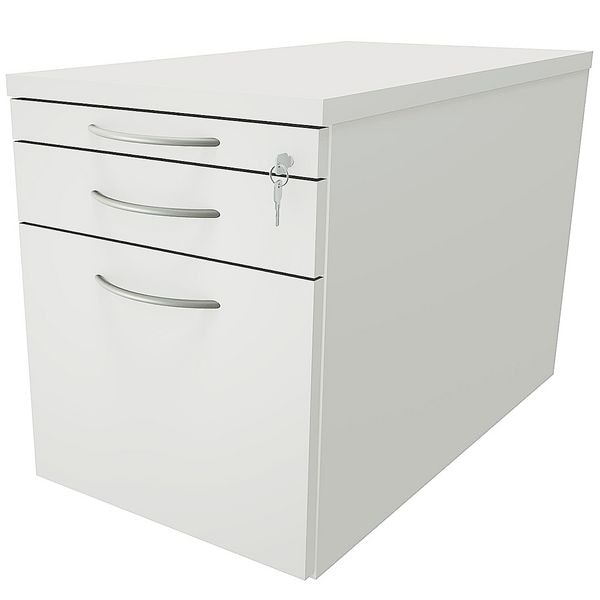 fm Büromöbel Rollcontainer mit Hängeregister Tiefe 80 cm »Sidney« einheitliches Dekor grau, 43.4x54x80 cm