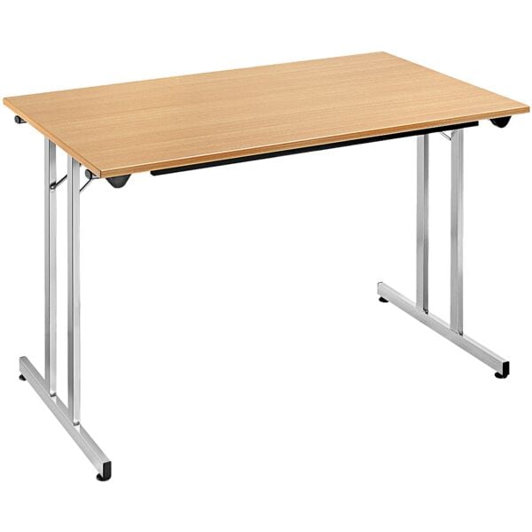 SODEMATUB Klapptisch 120x60 cm Gestell alufarben braun, 120 cm