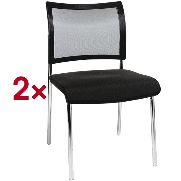 Topstar 2er-Set Stapelstühle »Visit 10« Netzrücken ohne Armlehnen schwarz, 48x46 cm