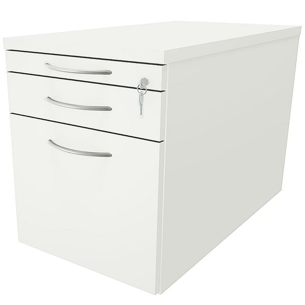 fm Büromöbel Rollcontainer mit Hängeregister Tiefe 80 cm »Sidney« einheitliches Dekor weiß, 43.4x54x80 cm