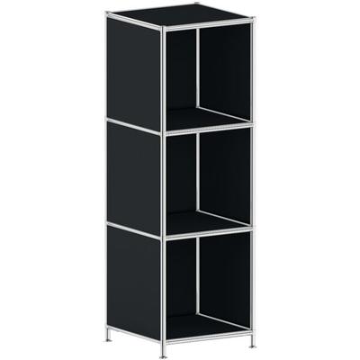 viasit Aktenregal »System 4« schmal 3 OH schwarz, 40.4x118.1x40.4 cm