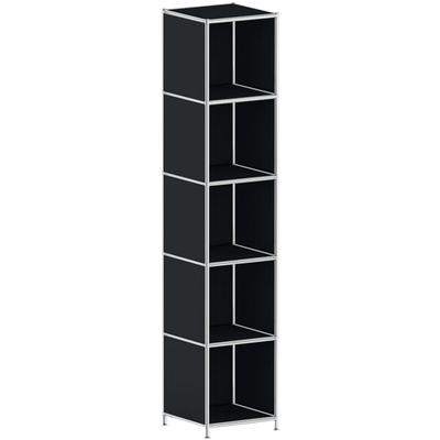 viasit Aktenregal »System 4« schmal 5 OH schwarz, 40.4x193.1x40.4 cm Image