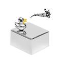 Musical Box for Baby Design Duck Silver-Plated Engraving Girl Boy Animal Lullaby Falling Asleep Turning Clock Brillibrum Gift for Kids Gift Idea