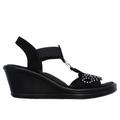 Skechers Women's Rumblers - Queen B Sandals | Size 9.0 | Black | Synthetic/Textile | Vegan