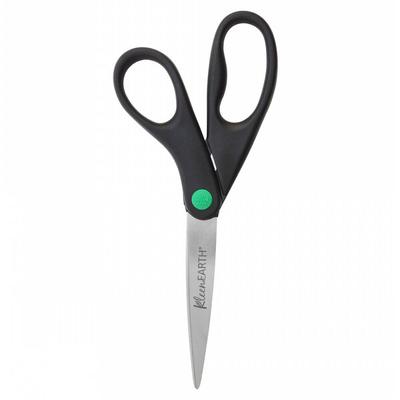 Westcott 15179 KleenEarth 8" Stainless Steel Pointed Tip Scissors with Black Straight Handle - 2/Pack