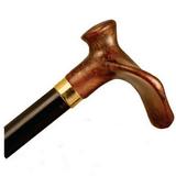 Wood Cane With Mocha Acrylic Contour Handle Right - Black Stain