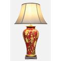 DOWNTON INTERIORS UK's Largest Range of Porcelain Lamps - Large Oriental Ceramic Table Lamp (M9065S) with Silver Shade – Chinese Mandarin Style