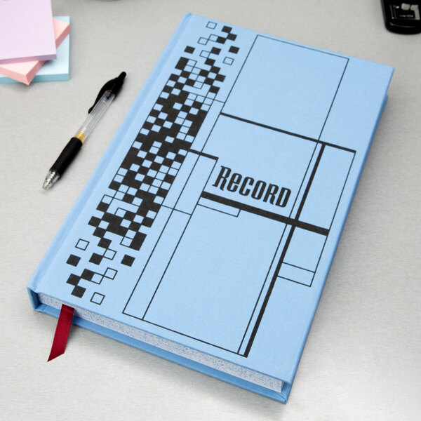 Adams ARB712CR5 7 5/8" x 12 1/8" Blue 500-Page Ledger Book