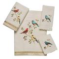 Avanti Linens Gilded Birds Embroidered 4-Piece Decorative Towel Set Ivory