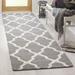 White 24 x 0.64 in Indoor Area Rug - George Oliver Ellicott Geometric Handmade Tufted Gray/Ivory Area Rug Viscose/Wool | 24 W x 0.64 D in | Wayfair