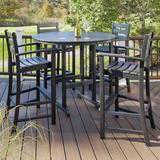 Trex Outdoor Monterey Bay 5-Piece Round Bar Set Plastic in Brown | Wayfair TXS119-1-VL