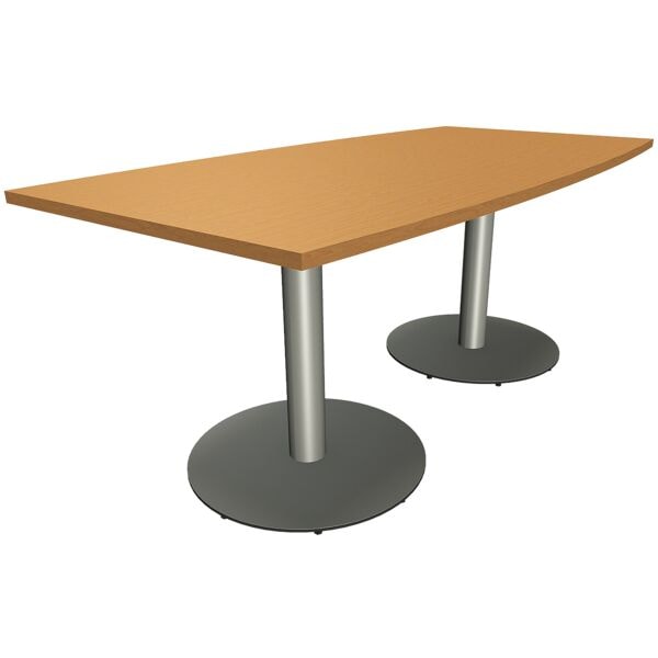 fm Büromöbel Besprechungstisch »Oldenburg« 180 cm Tonnenform manuell höhenverstellbar braun, 180x80 cm