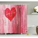 Latitude Run® Lucio Heart on Rustic Wooden Shower Curtain Set Polyester | 75 H x 69 W in | Wayfair LATT7771 38713576