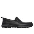 Skechers Men's Relaxed Fit: Harper - Forde Loafer Shoes | Size 7.0 Extra Wide | Black | Leather/Synthetic/Textile