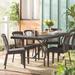 Ivy Bronx Clausen Realmuto Wicker 7 Piece Outdoor Dining Set Wicker/Rattan in Brown | 28 H x 70 W x 35 D in | Wayfair IVYB1699 38756436