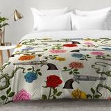 East Urban Home Sweet Guns & Roses Comforter Set Polyester/Polyfill/Microfiber in White | Full/Queen | Wayfair EAHU7480 37846773