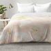 East Urban Home Abstract Painting w/ Feather Strokes Comforter Set Polyester/Polyfill/Microfiber in Pink/Yellow | King | Wayfair EAHU7319 37846246