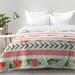 Rosdorf Park Avishai Floral Stripes & Arrows Comforter Set Polyester/Polyfill in Pink/Yellow | Full/Queen | Wayfair EAHU7428 37846602