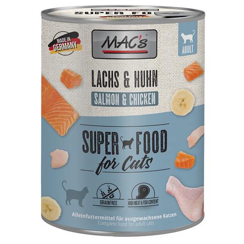 24x800g Lachs & Huhn MAC's getreidefreies Katzenfutter nass