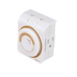 Woods Grounded Plug 24-Hour Heavy Duty Mechanical Outlet Timer Plastic | 3 H x 2.63 W x 1.5 D in | Wayfair 50001WD