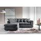 Abakus Direct Left Hand Corner Sofa - Jumbo Cord L Shaped Sofas for Living Room with Thick Luxury Deep Filled Cushioning | Contemporary Chaise Lounge Sofa in Grey | 212Wx164Dx78H