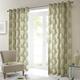 Just Contempo Woodland Trees Eyelet Lined Curtains, Green, 66x72 inches, Cotton, 66 x 72 inches