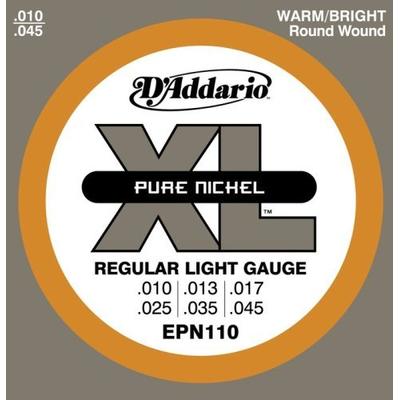 D'Addario EPN110 Pure Nickel Electric Guitar Regular Light Strings