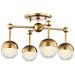 Hudson Valley Boca 15 3/4" Wide Aged Brass 4-LED Ceiling Light