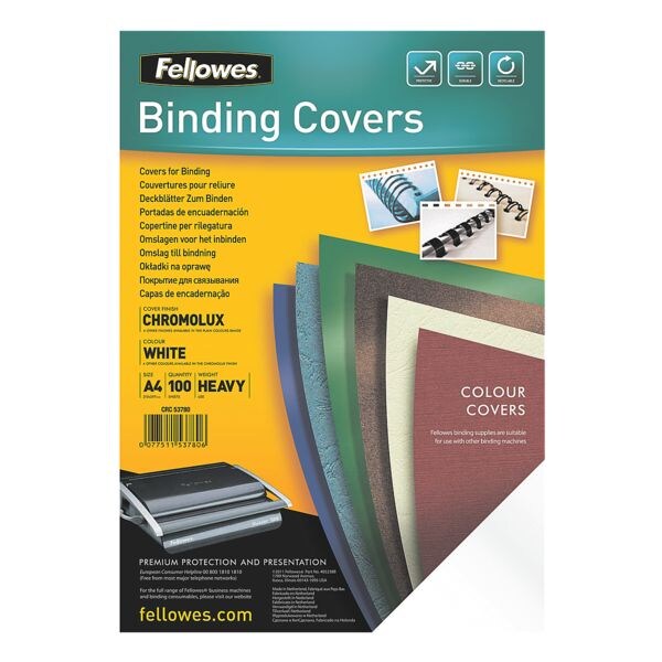 Fellowes Deckblätter zum Binden - 100 Stück weiß Image