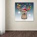 Trademark Fine Art 'Christmas Deer 2' Canvas Art Canvas in Blue/Brown | 14 H x 14 W in | Wayfair ALI7884-C1414GG
