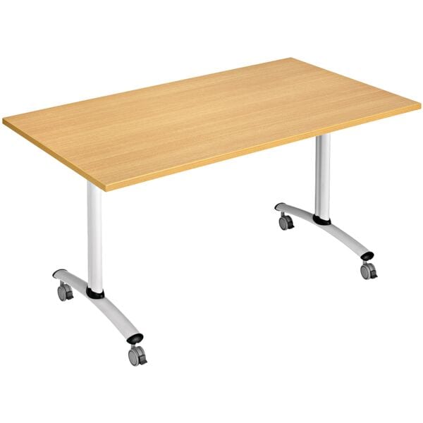 SODEMATUB Klapptisch 160x80 cm C-Fuß weiß braun, 160x72x80 cm