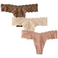 Cosabella Women's 3 Pack Thong Pantiesnever Say Never Cutie-Pack De 3 Bragas Underwear, Caramelo/Mador/Pinolo, One Size (Pack of 3)