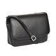 A1 FASHION GOODS Ladies BLACK Leather Shoulder Bag TOP FAVORITE Classic Office Casual Flap Over Handbag A190
