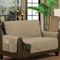 Winston Porter Box Cushion Loveseat Slipcover, Microfiber in Brown | 72 H x 92 W in | Wayfair WNPR3238 39532199