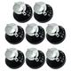 Belling Gas Hob Oven Cooker Knobs Flame Control Switch (Pack of 8, Black/Silver)