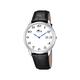 Lotus Men's Quartz Watch with White Dial Analogue Display and Black Leather Strap 10124/1