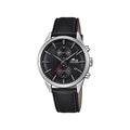 Lotus Men's Quartz Watch with Black Dial Chronograph Display and Black Leather Strap 18313/2
