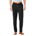 Haggar Men's Cool 18 Hidden Comfort Waist Plain Front Pant,Black,38x29