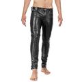 Bockle® 1991 Röhre Leather Pants Men Jeans Tube Skinny Slim Fit Man Size: W31/L32 Black