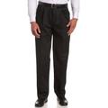 Haggar Men's Work to Weekend No Iron Twill Pleat Front Pant-Regular and Big & Tall Sizes, Black, 34W x 32L