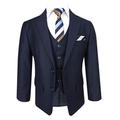 FL Luca TIE-HNK98 Flamingo Italian Cut Navy Blue Boys Suit in 6 Piece Age 10 Years