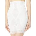 Rago Women's High Waist Medium Shaping Zipper Long Leg Shaper, White, 5X-Large