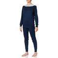 Calida Women's Pyjama Bündchen Soft Cotton Sets, Blue (Admiral 883), UK 16 (Size: S = 40/42)