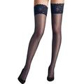 Wolford Women's Satin Touch Stay Hold-up Stockings, 20 Den, Admiral, Large,Black