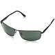 Ray-Ban 3498 002/71 Black RB3498 Rectangle Sunglasses Fishing, Driving Lens Category 3 Size 61mm