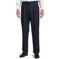 Haggar Men's Cool 18 Hidden Expandable Waist Pleat Front Pant- Regular and Big & Tall Sizes - Blue - 36W x 29L