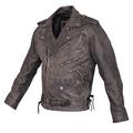 Marlon Brando Mens Stonewash Distressed Vintage Leather Jacket (L)